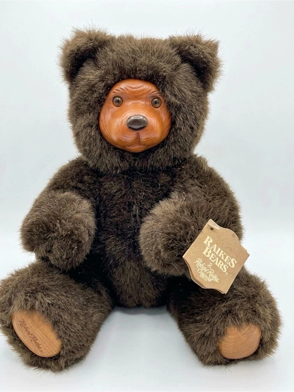 Vintage 1989 Robert Raikes "Cookie" Bear Wooden Face30